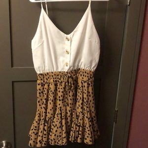 Neutral romper skort